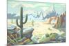 Paint by Numbers, Desert Scene-null-Mounted Premium Giclee Print