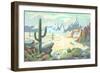 Paint by Numbers, Desert Scene-null-Framed Art Print