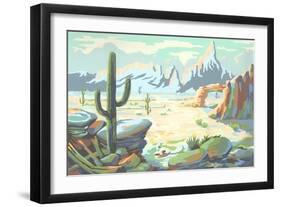 Paint by Numbers, Desert Scene-null-Framed Art Print