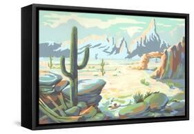 Paint by Numbers, Desert Scene-null-Framed Stretched Canvas