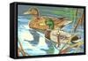 Paint by Numbers, Ducks Number One-null-Framed Stretched Canvas