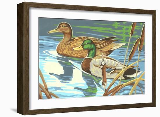 Paint by Numbers, Ducks Number One-null-Framed Art Print