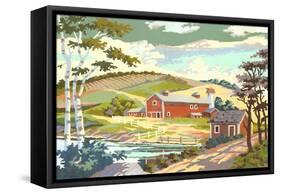 Paint by Numbers, Farm Scene Number One-null-Framed Stretched Canvas