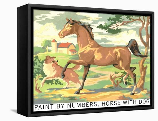 Paint by Numbers, Horse with Dog-Found Image Press-Framed Stretched Canvas