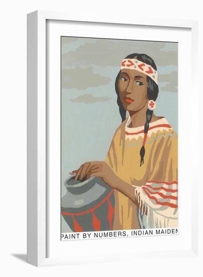 Paint by Numbers, Indian Maiden-null-Framed Art Print