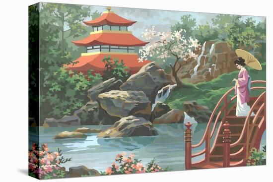 Paint by Numbers, Japanese Scene-null-Stretched Canvas