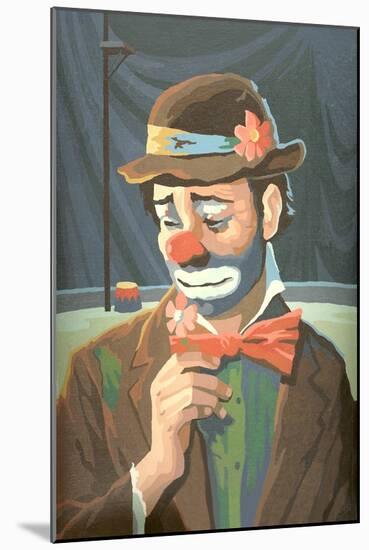 Paint by Numbers, Sad Clown-null-Mounted Art Print