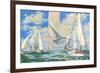 Paint by Numbers, Sailing Scene-null-Framed Art Print