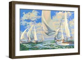 Paint by Numbers, Sailing Scene-null-Framed Art Print