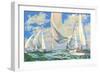 Paint by Numbers, Sailing Scene-null-Framed Art Print