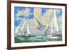 Paint by Numbers, Sailing Scene-null-Framed Premium Giclee Print