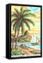 Paint by Numbers, Tropical Scene Number One-Found Image Press-Framed Stretched Canvas