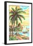 Paint by Numbers, Tropical Scene Number One-null-Framed Art Print