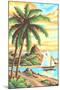 Paint by Numbers, Tropical Scene Number One-null-Mounted Art Print