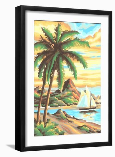 Paint by Numbers, Tropical Scene Number One-null-Framed Art Print