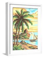 Paint by Numbers, Tropical Scene Number One-null-Framed Art Print