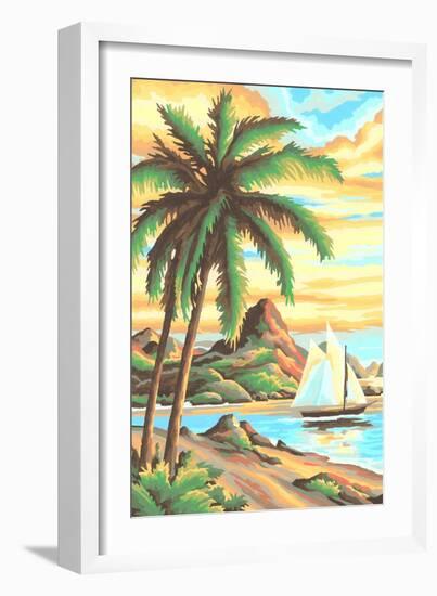 Paint by Numbers, Tropical Scene Number One-null-Framed Art Print