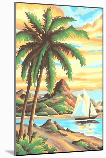 Paint by Numbers, Tropical Scene Number One-null-Mounted Art Print