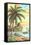 Paint by Numbers, Tropical Scene Number One-null-Framed Stretched Canvas