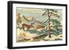 Paint by Numbers, Winter Scene-null-Framed Art Print