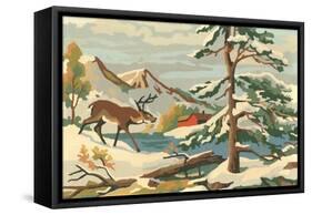 Paint by Numbers, Winter Scene-null-Framed Stretched Canvas