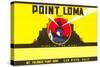 Paint Label, Point Loma, with Cabrillo Lighthouse, San Diego-null-Stretched Canvas