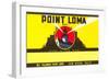 Paint Label, Point Loma, with Cabrillo Lighthouse, San Diego-null-Framed Art Print