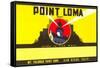 Paint Label, Point Loma, with Cabrillo Lighthouse, San Diego-null-Framed Stretched Canvas