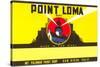 Paint Label, Point Loma, with Cabrillo Lighthouse, San Diego-null-Stretched Canvas