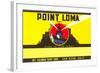 Paint Label, Point Loma, with Cabrillo Lighthouse, San Diego-null-Framed Art Print