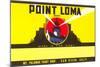 Paint Label, Point Loma, with Cabrillo Lighthouse, San Diego-null-Mounted Art Print