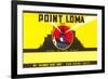 Paint Label, Point Loma, with Cabrillo Lighthouse, San Diego-null-Framed Premium Giclee Print