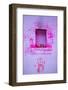 Paint on wall during Holi festival, Rajasthan-Mark MacEwen-Framed Photographic Print