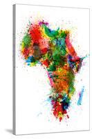 Paint Splashes Map of Africa Map-Michael Tompsett-Stretched Canvas