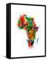 Paint Splashes Map of Africa Map-Michael Tompsett-Framed Stretched Canvas