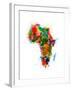 Paint Splashes Map of Africa Map-Michael Tompsett-Framed Art Print