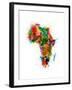 Paint Splashes Map of Africa Map-Michael Tompsett-Framed Art Print