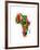 Paint Splashes Map of Africa Map-Michael Tompsett-Framed Art Print