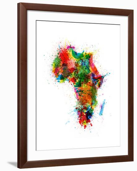 Paint Splashes Map of Africa Map-Michael Tompsett-Framed Art Print