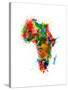 Paint Splashes Map of Africa Map-Michael Tompsett-Stretched Canvas