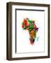 Paint Splashes Map of Africa Map-Michael Tompsett-Framed Art Print