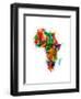 Paint Splashes Map of Africa Map-Michael Tompsett-Framed Art Print