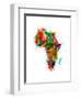 Paint Splashes Map of Africa Map-Michael Tompsett-Framed Art Print