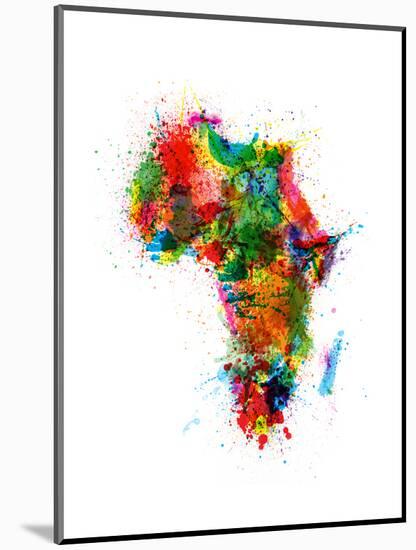 Paint Splashes Map of Africa Map-Michael Tompsett-Mounted Art Print