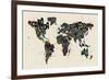 Paint Splashes Text Map of the World-Michael Tompsett-Framed Art Print