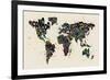 Paint Splashes Text Map of the World-Michael Tompsett-Framed Art Print