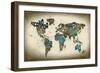 Paint Splashes Text Map of the World-Michael Tompsett-Framed Premium Giclee Print