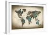 Paint Splashes Text Map of the World-Michael Tompsett-Framed Premium Giclee Print