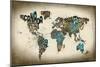 Paint Splashes Text Map of the World-Michael Tompsett-Mounted Premium Giclee Print