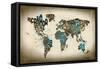 Paint Splashes Text Map of the World-Michael Tompsett-Framed Stretched Canvas